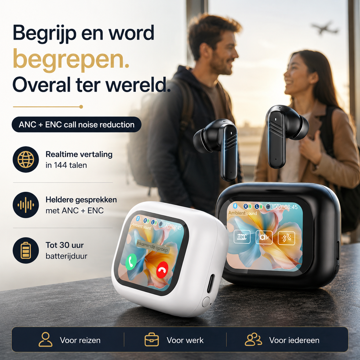 EchoTranslate Pro – real-time vertaal earbuds