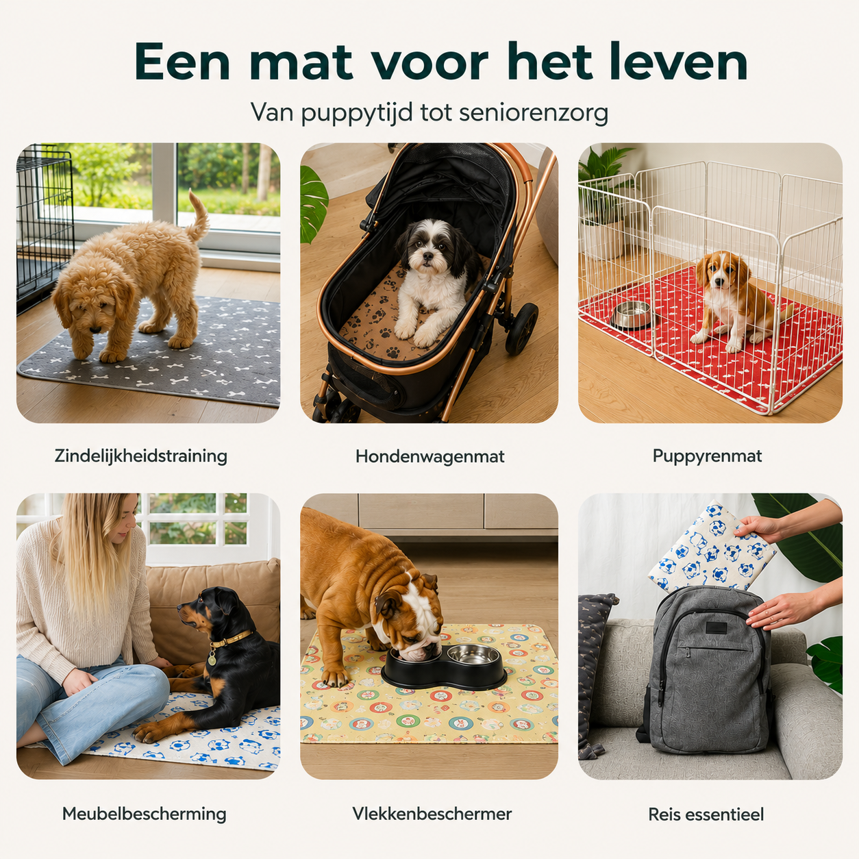 Zindelo - wasbare zindelijkheidsmat voor honden